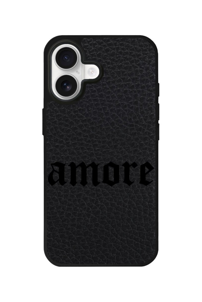 iPhone Amore Leather Deri Telefon Kılıfı Siyah - Sumthincs