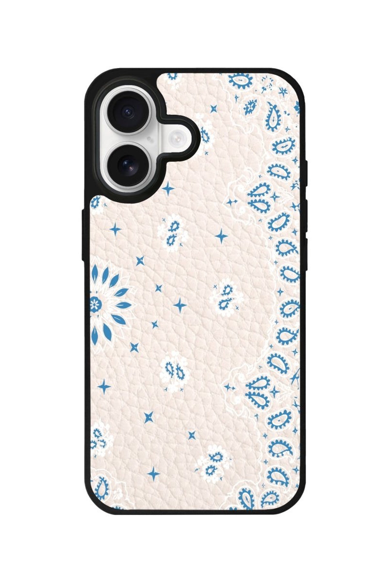 iPhone Blue Rodeo Leather Deri Telefon Kılıfı Bej - Sumthincs
