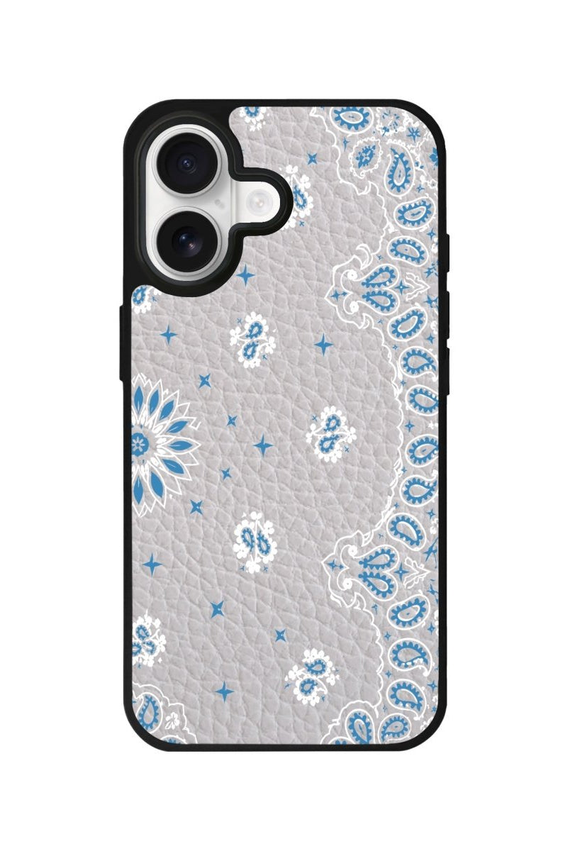iPhone Blue Rodeo Leather Deri Telefon Kılıfı Gri - Sumthincs