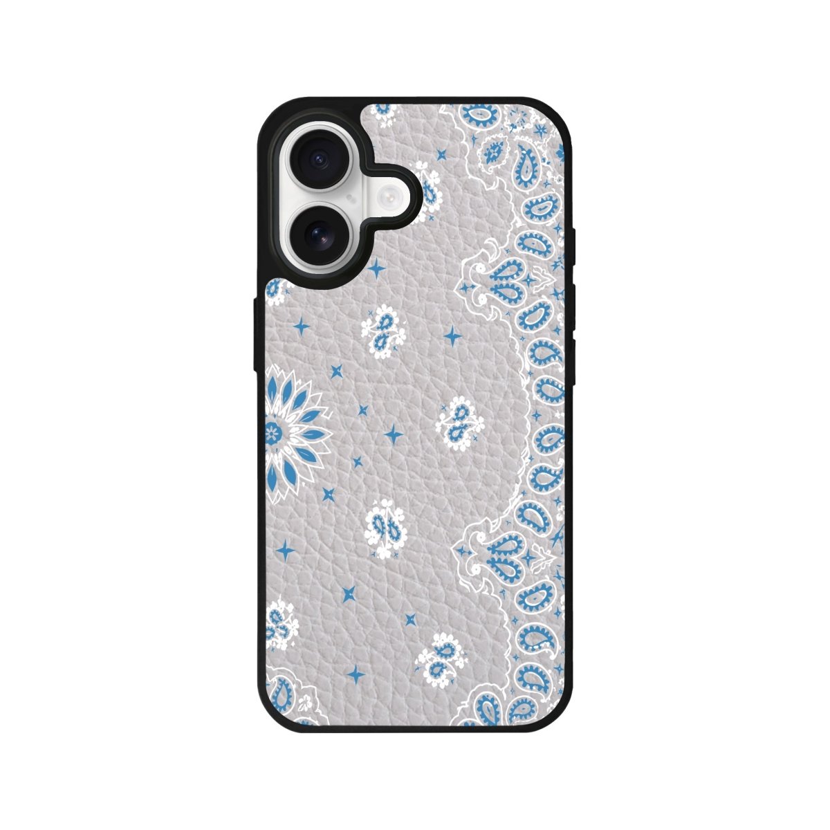 iPhone Blue Rodeo Leather Deri Telefon Kılıfı Gri - Sumthincs