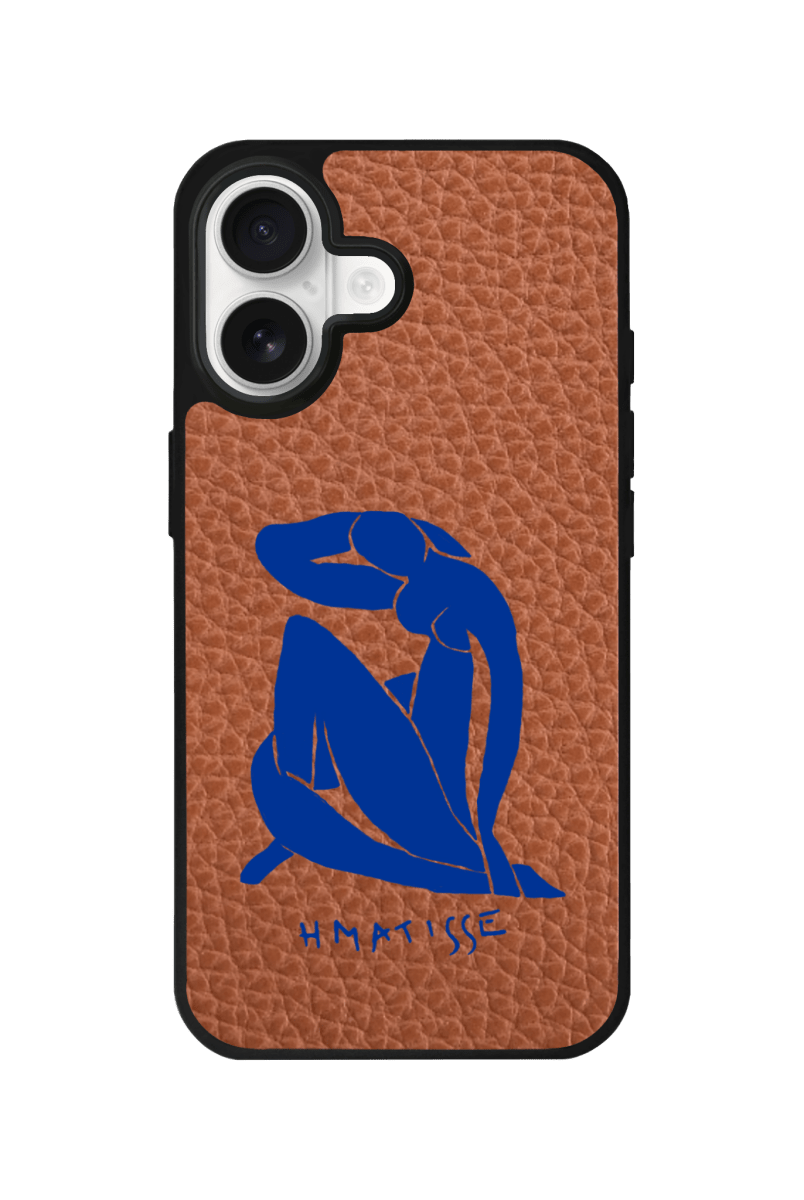 iPhone Blue Woman Leather Deri Telefon Kılıfı Kahverengi - Sumthincs