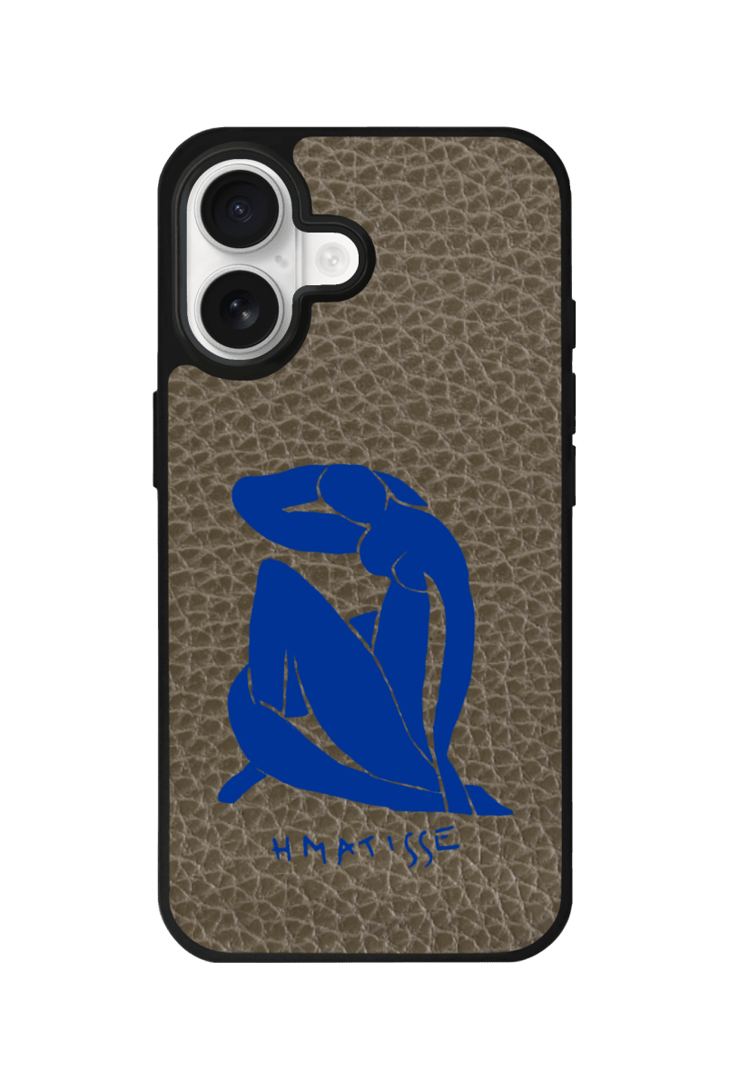 iPhone Blue Woman Leather Deri Telefon Kılıfı Haki - Sumthincs