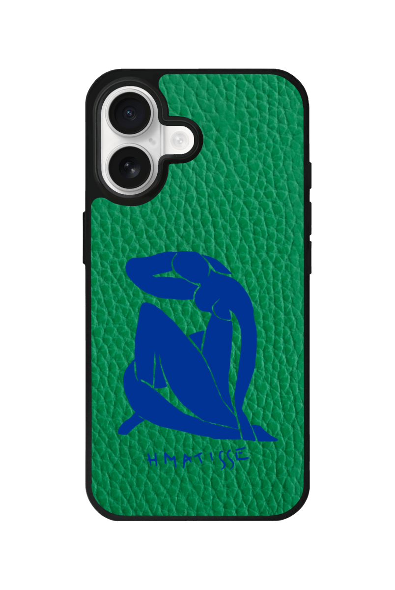 iPhone Blue Woman Leather Deri Telefon Kılıfı Yeşil - Sumthincs