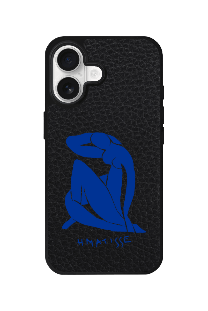 iPhone Blue Woman Leather Deri Telefon Kılıfı Siyah - Sumthincs
