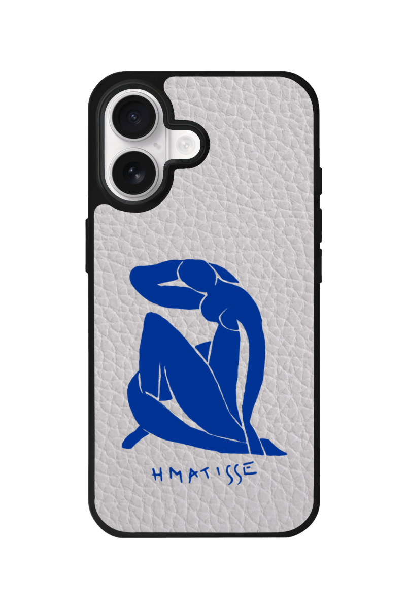 iPhone Blue Woman Leather Deri Telefon Kılıfı Gri - Sumthincs