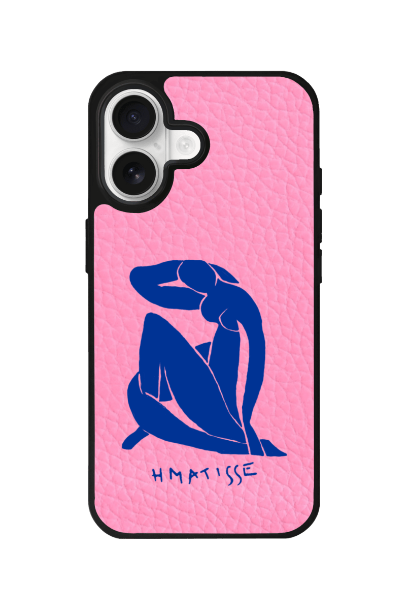 iPhone Blue Woman Leather Deri Telefon Kılıfı Pembe - Sumthincs
