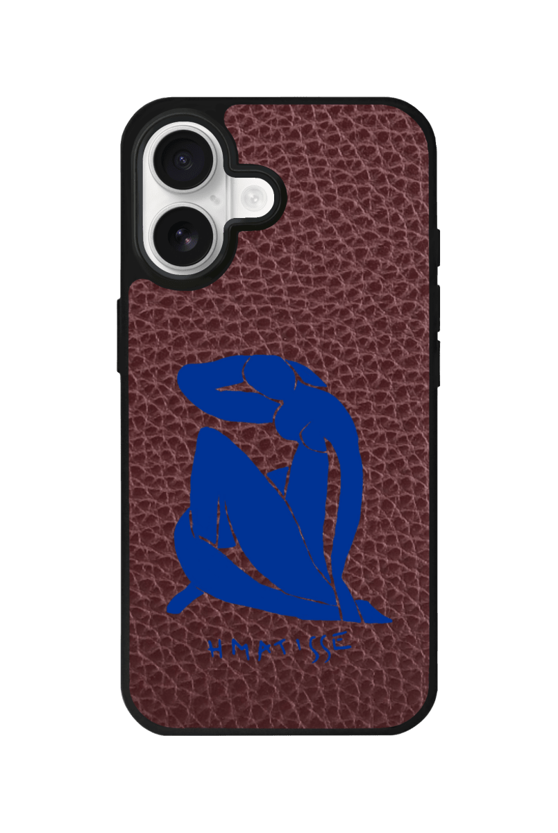 iPhone Blue Woman Leather Deri Telefon Kılıfı Bordo - Sumthincs