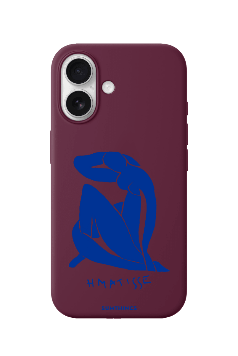 iPhone Blue Woman Premium Telefon Kılıfı Bordo - Sumthincs