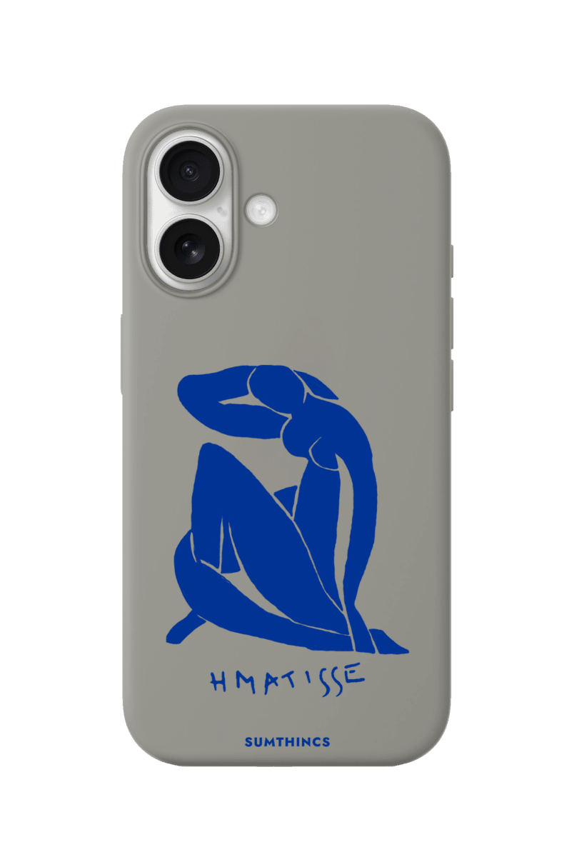 iPhone Blue Woman Premium Telefon Kılıfı Gri - Sumthincs