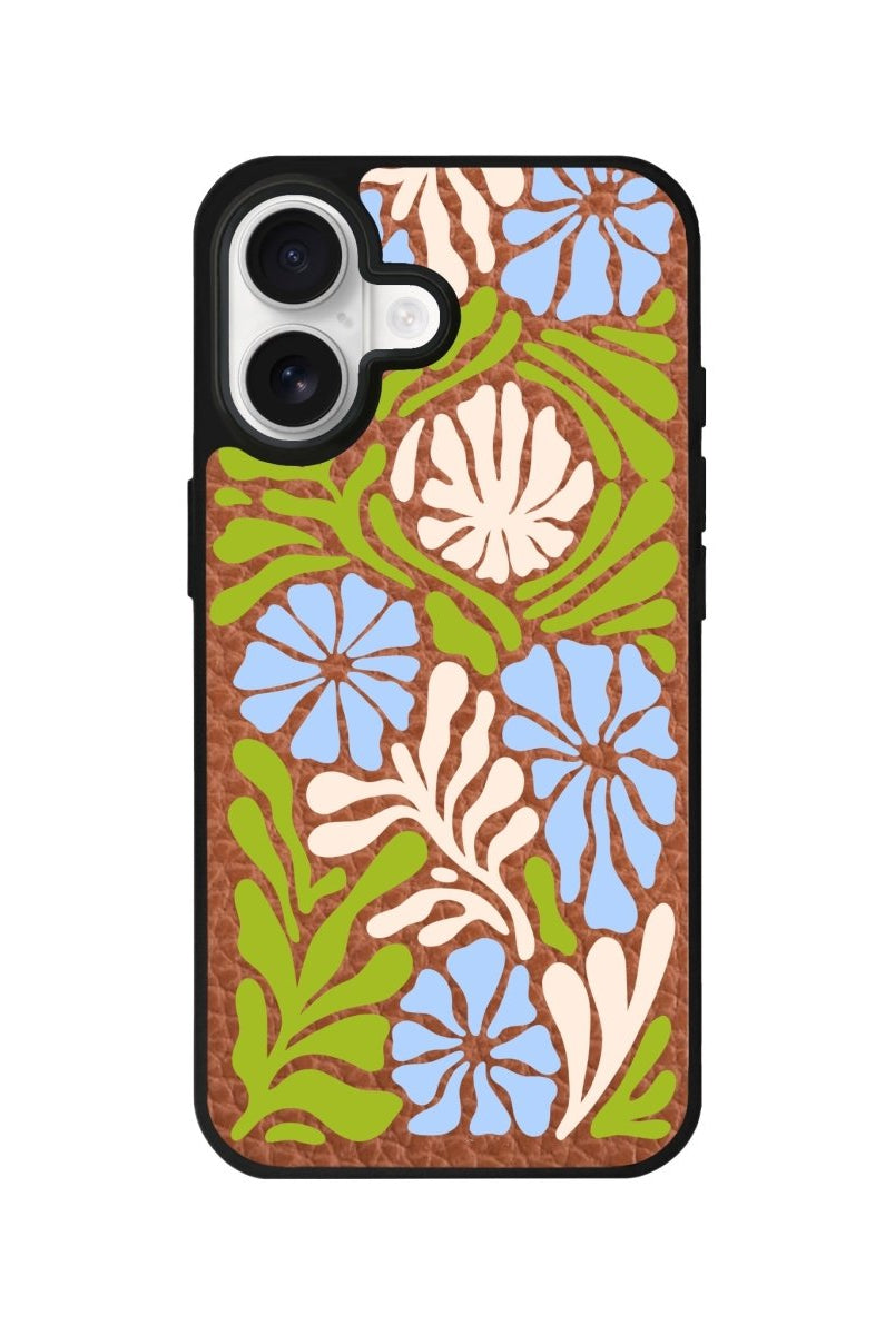 iPhone Botanica Leather Deri Telefon Kılıfı Kahverengi - Sumthincs