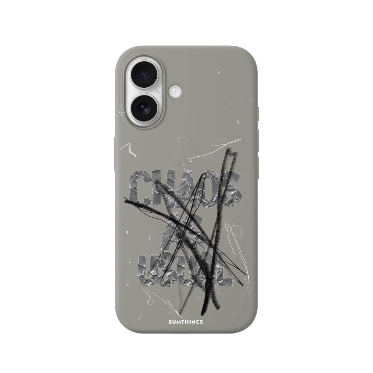 iPhone Chaos Premium Telefon Kılıfı Gri - Sumthincs