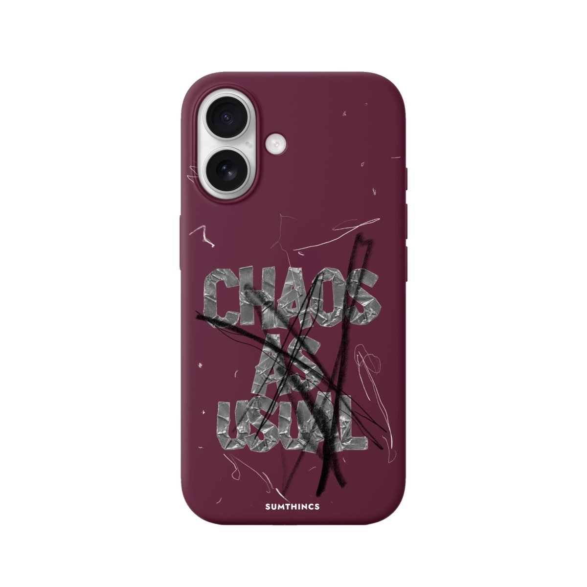 iPhone Chaos Premium Telefon Kılıfı Bordo - Sumthincs