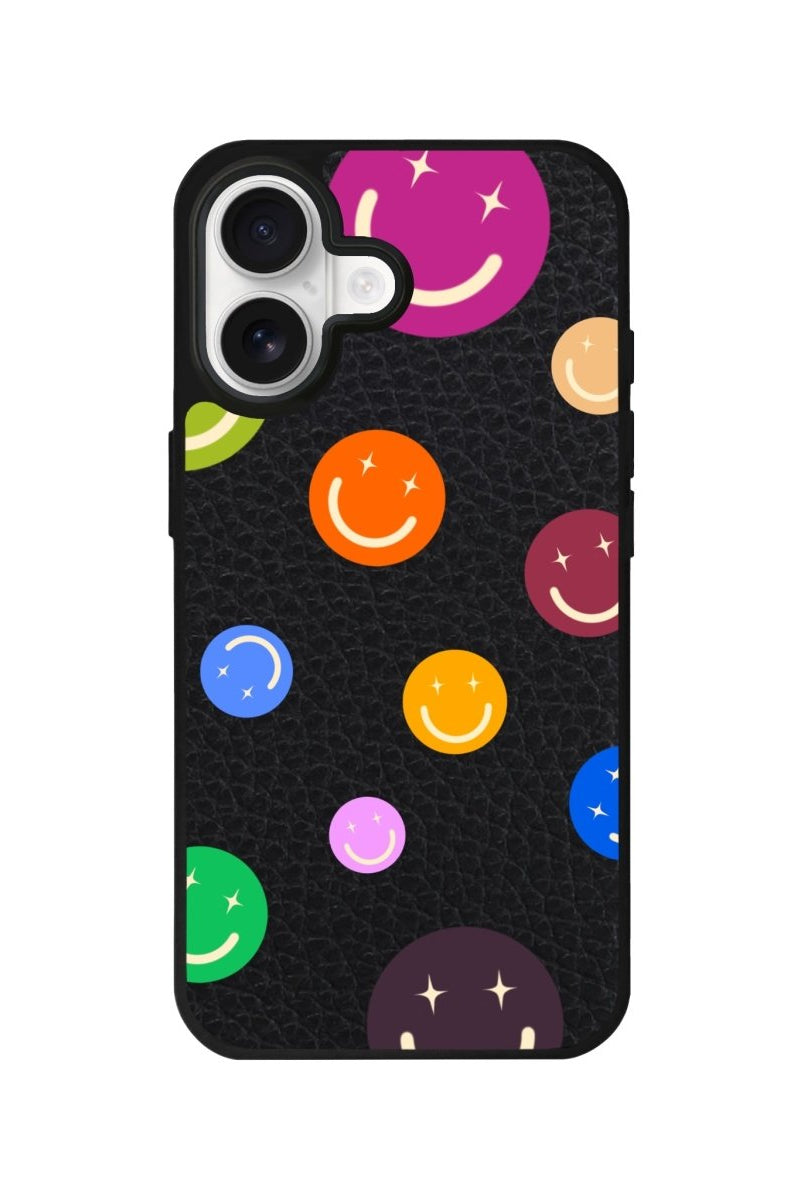 iPhone CheerUp Leather Deri Telefon Kılıfı Siyah - Sumthincs