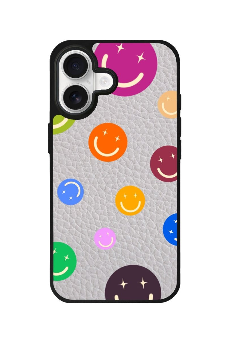 iPhone CheerUp Leather Deri Telefon Kılıfı Gri - Sumthincs