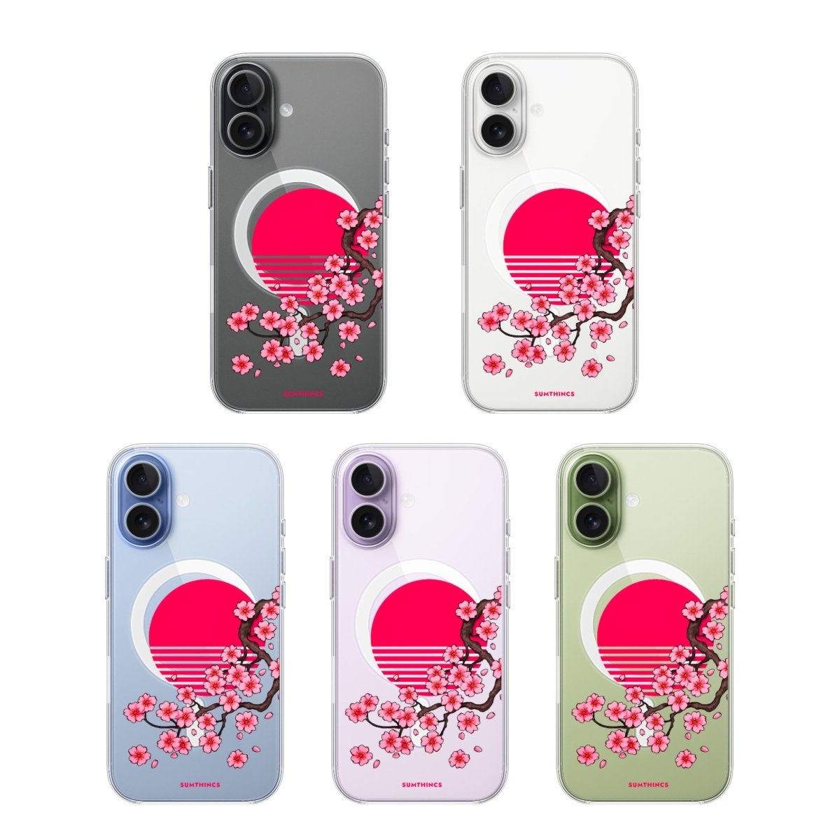iPhone Cherry Blossom Dawn Clear Magsafe Telefon Kılıfı - Sumthincs