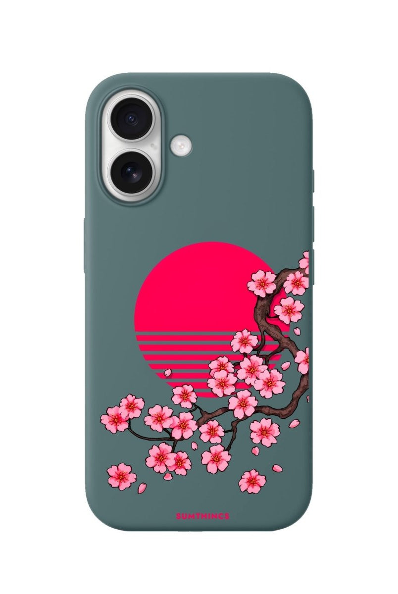 iPhone Cherry Blossom Dawn Premium Telefon Kılıfı Kaktüs Yeşili - Sumthincs