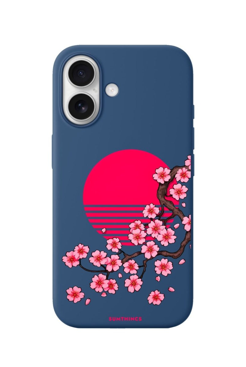 iPhone Cherry Blossom Dawn Premium Telefon Kılıfı Pasifik Mavi - Sumthincs