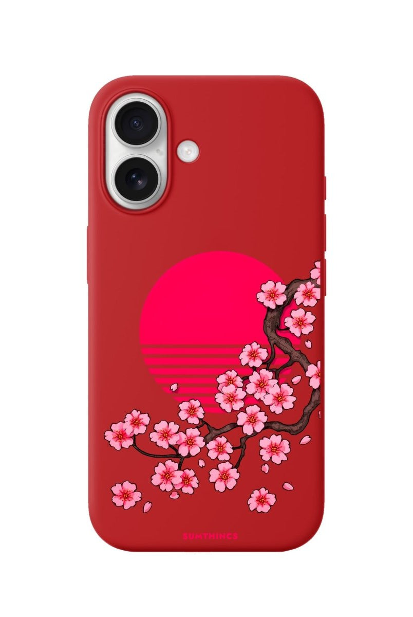 iPhone Cherry Blossom Dawn Premium Telefon Kılıfı Kırmızı - Sumthincs