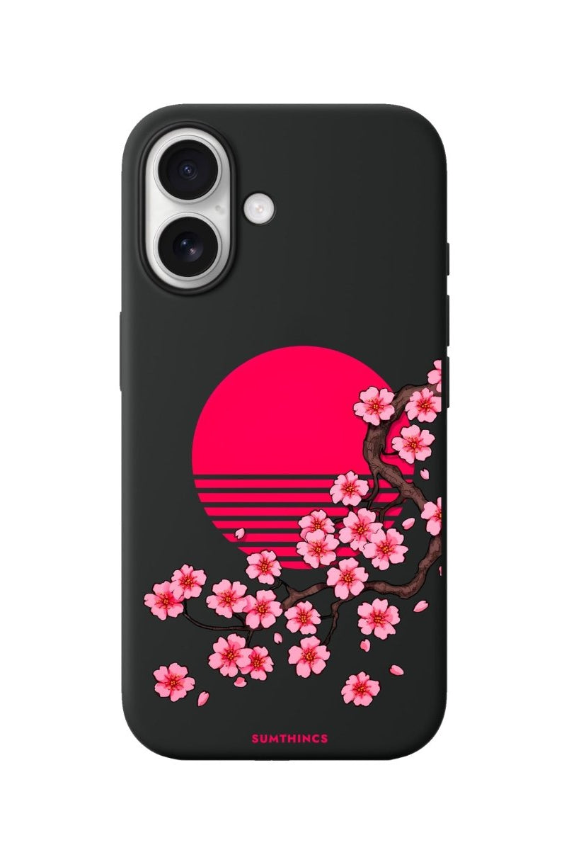 iPhone Cherry Blossom Dawn Premium Telefon Kılıfı Siyah - Sumthincs