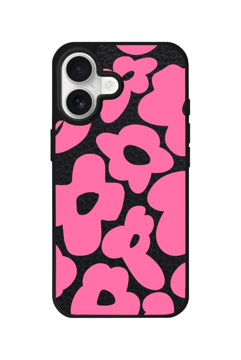 iPhone Daisy Pop Leather Deri Telefon Kılıfı Siyah - Sumthincs