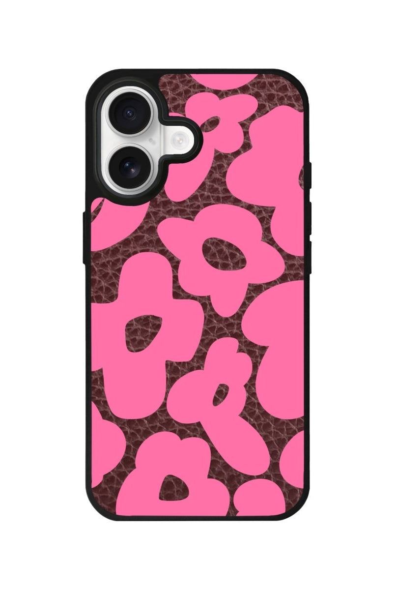 iPhone Daisy Pop Leather Deri Telefon Kılıfı Bordo - Sumthincs