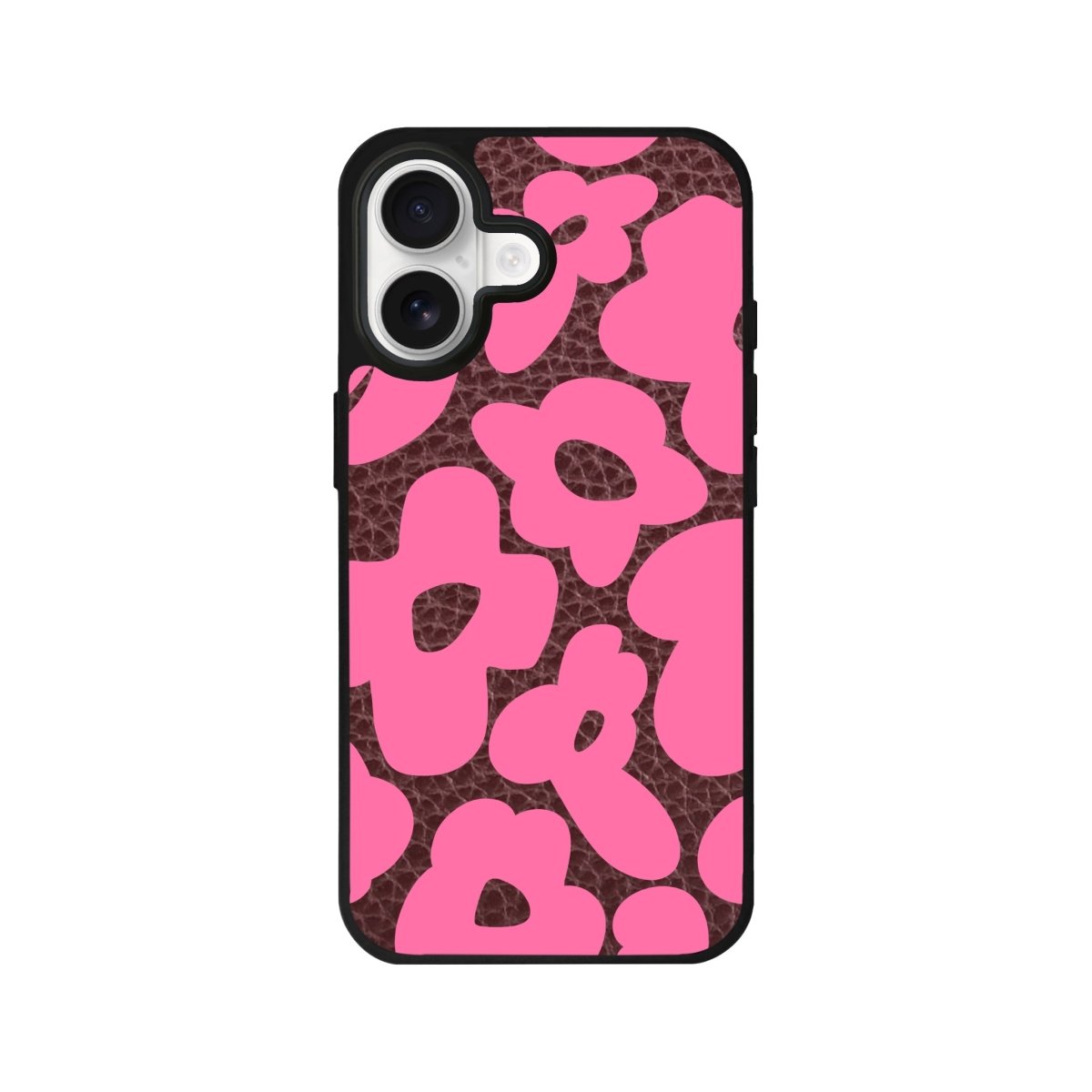 iPhone Daisy Pop Leather Deri Telefon Kılıfı Bordo - Sumthincs