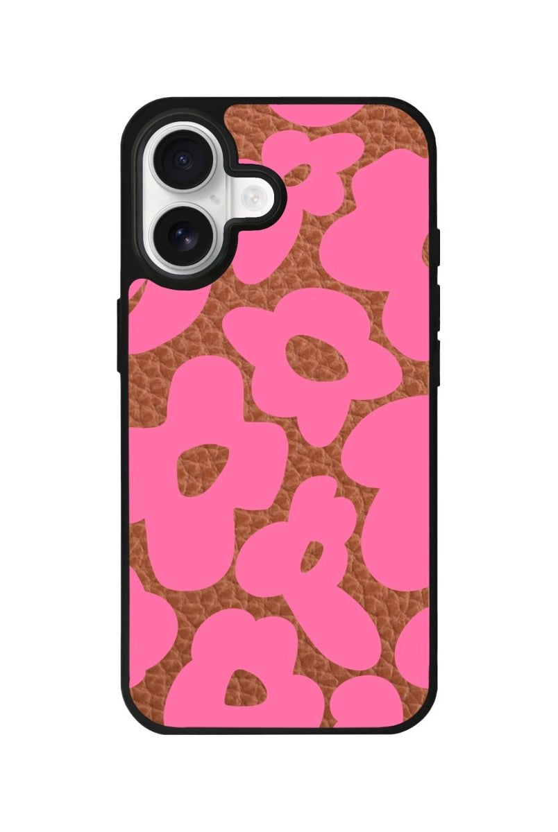 iPhone Daisy Pop Leather Deri Telefon Kılıfı Kahverengi - Sumthincs