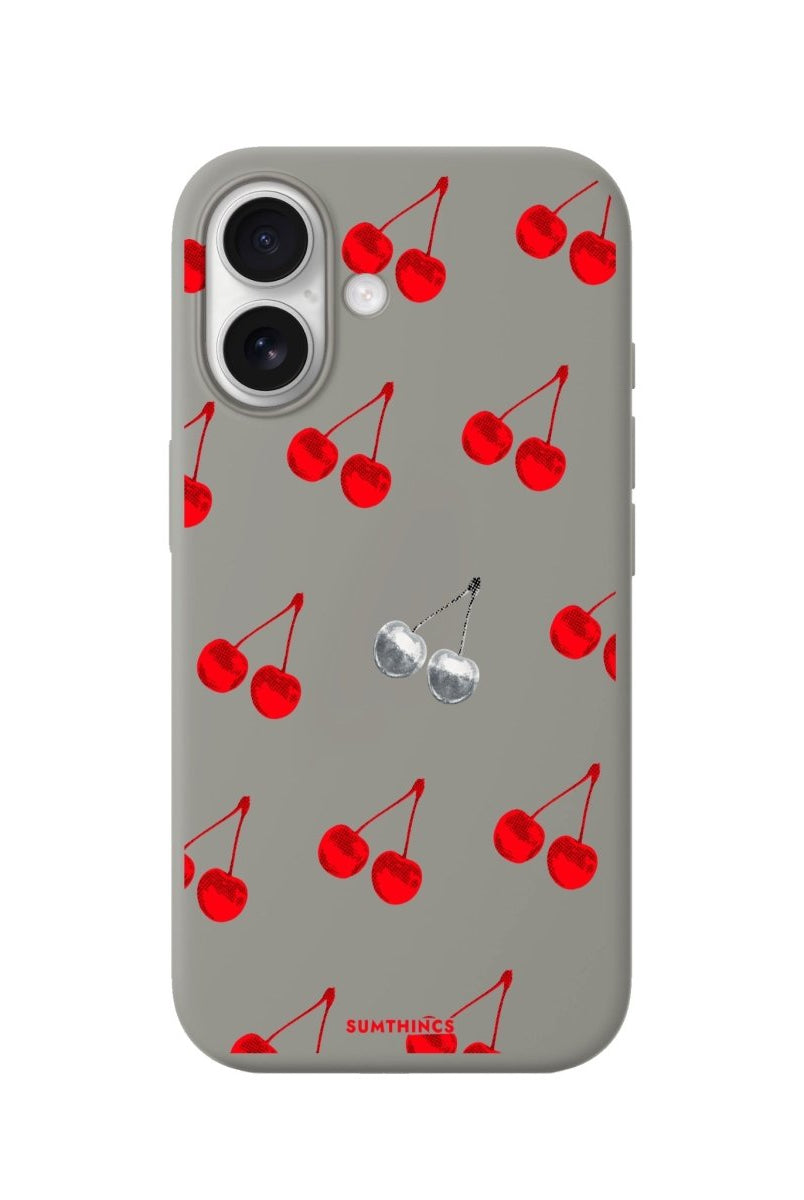iPhone Disco Cherry Premium Telefon Kılıfı Gri - Sumthincs