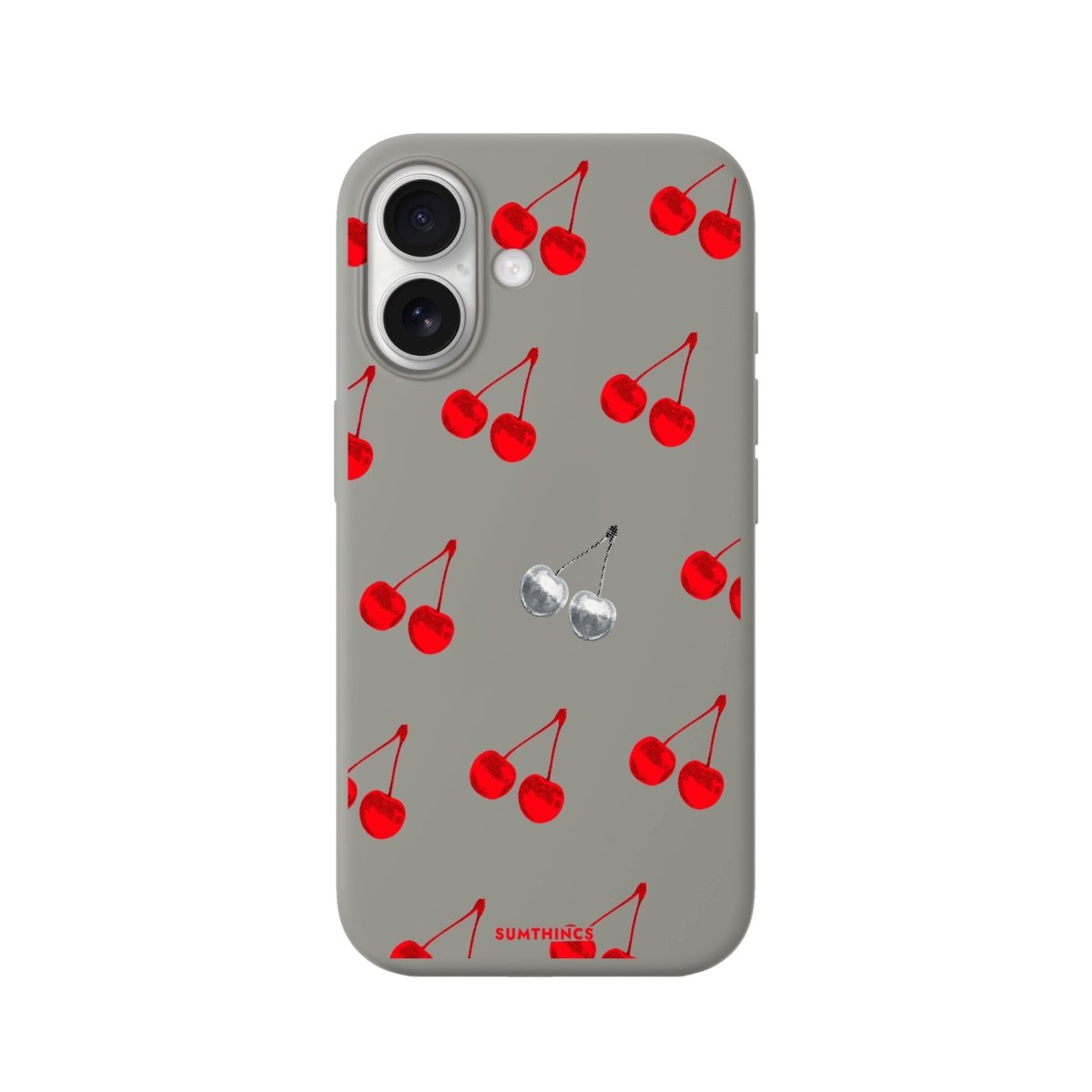 iPhone Disco Cherry Premium Telefon Kılıfı Gri - Sumthincs