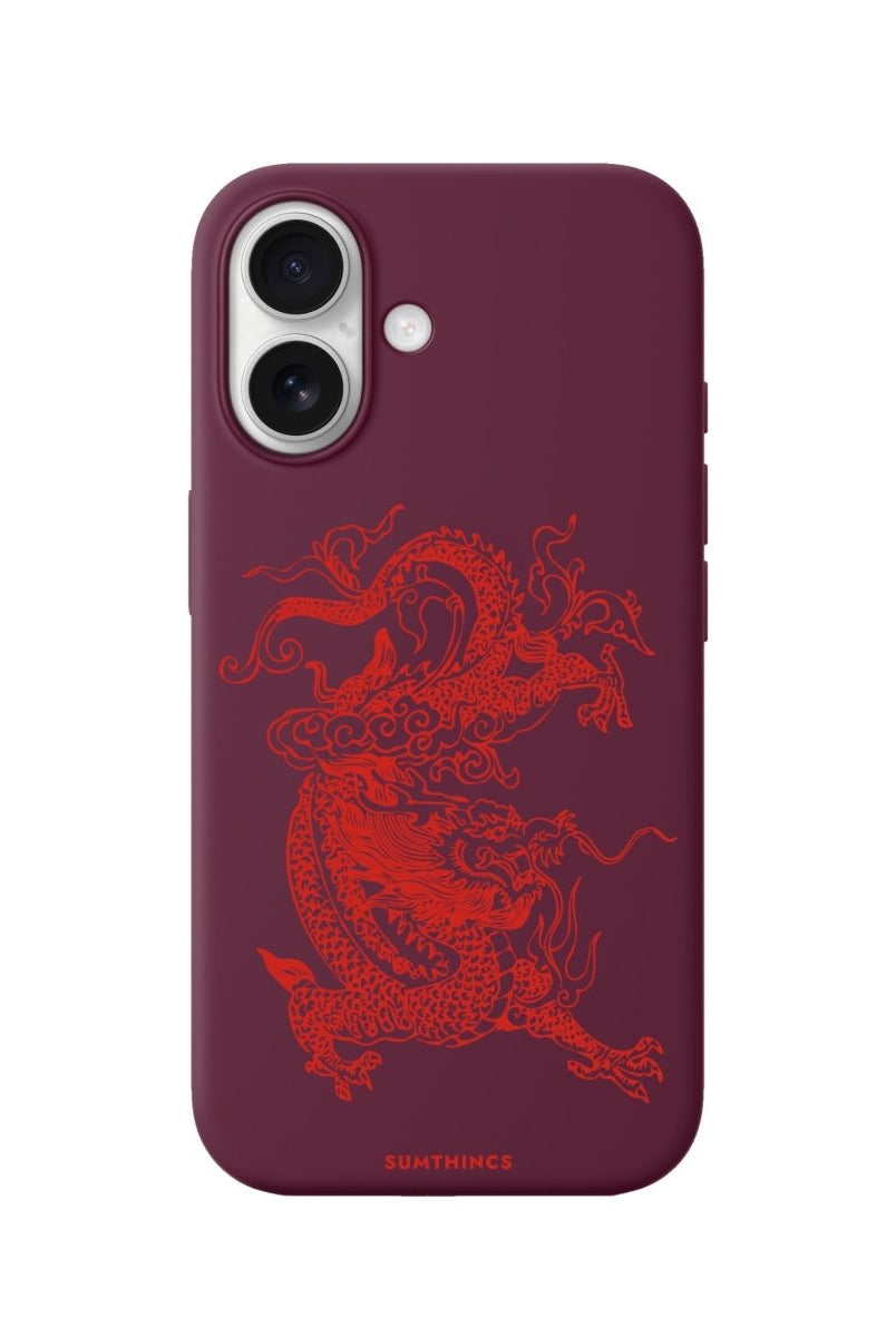 iPhone Dragon Premium Telefon Kılıfı Bordo - Sumthincs