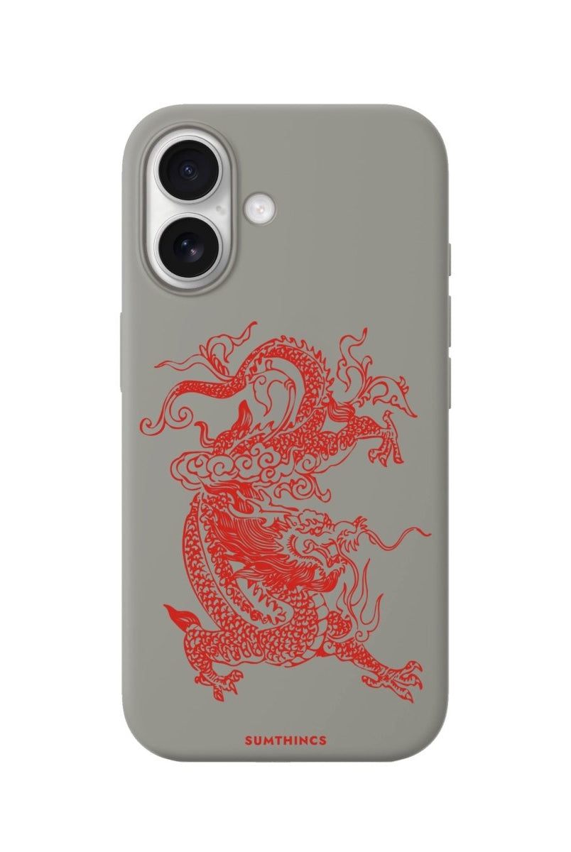 iPhone Dragon Premium Telefon Kılıfı Gri - Sumthincs