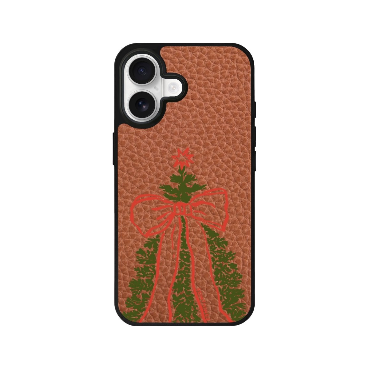 iPhone Festive Ribbon Leather Deri Telefon Kılıfı Kahverengi - Sumthincs