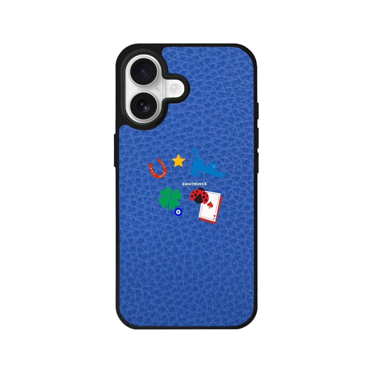 iPhone Fortune Leather Deri Telefon Kılıfı Mavi - Sumthincs