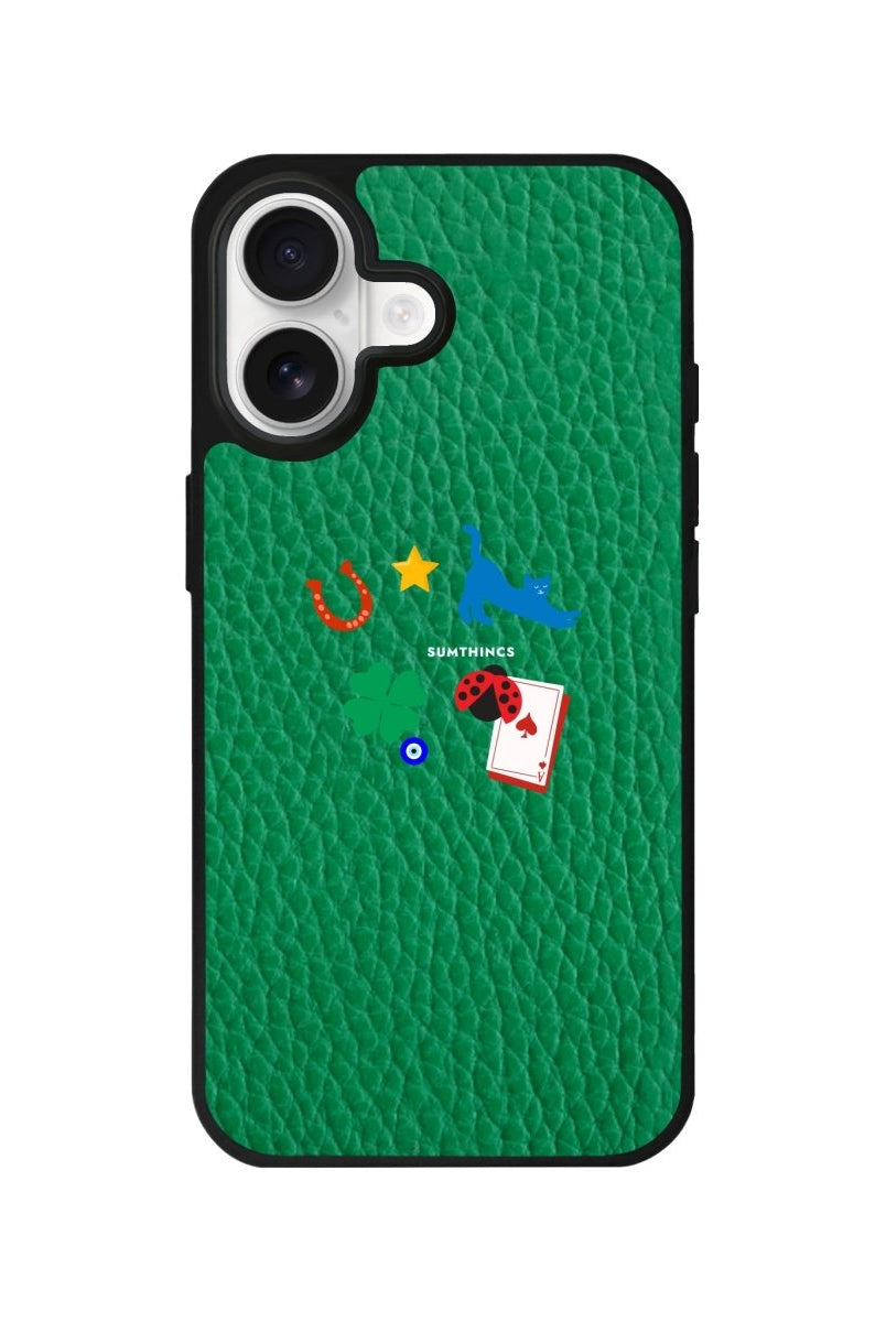 iPhone Fortune Leather Deri Telefon Kılıfı Yeşil - Sumthincs