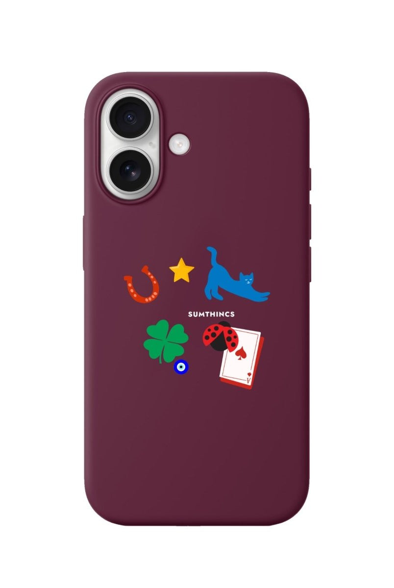 iPhone Fortune Premium Telefon Kılıfı Bordo - Sumthincs