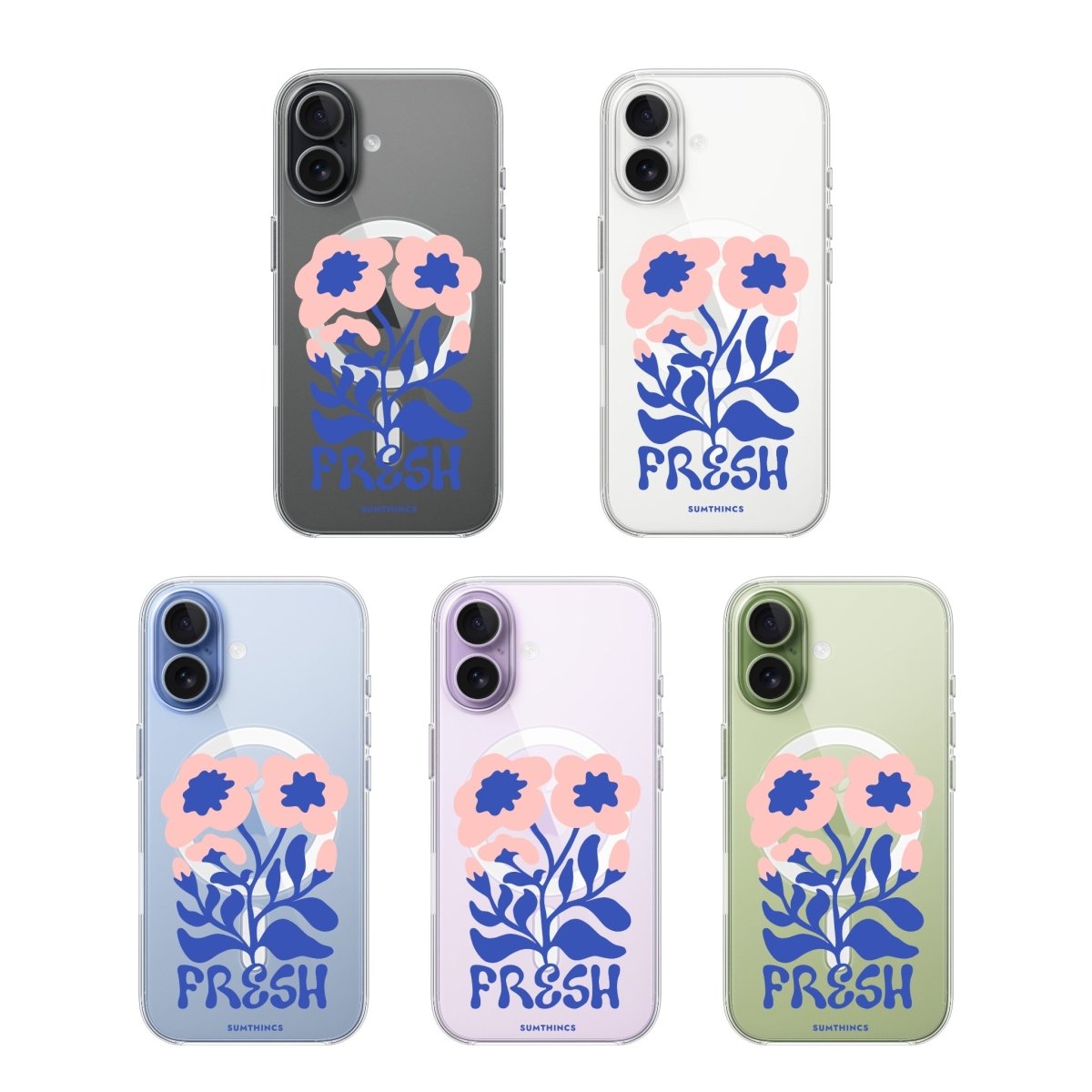 iPhone Fresh Flowers Clear Magsafe Telefon Kılıfı - Sumthincs