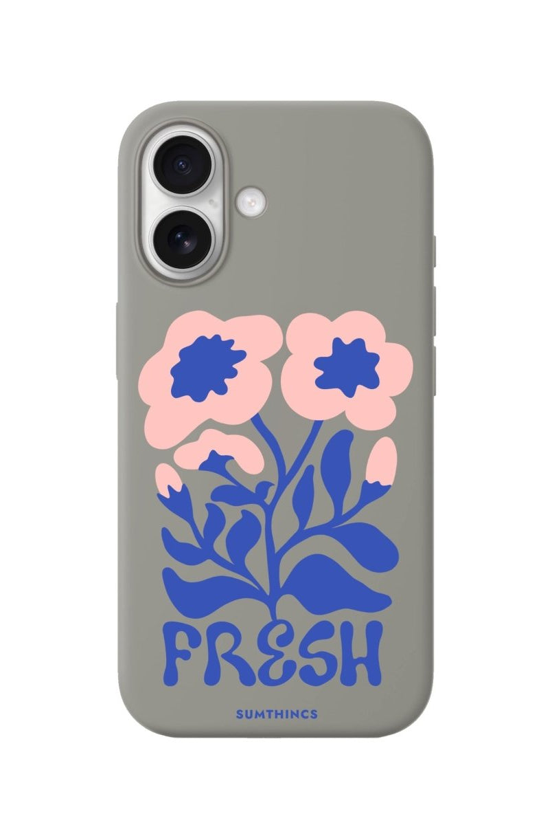 iPhone Fresh Flowers Premium Telefon Kılıfı Gri - Sumthincs