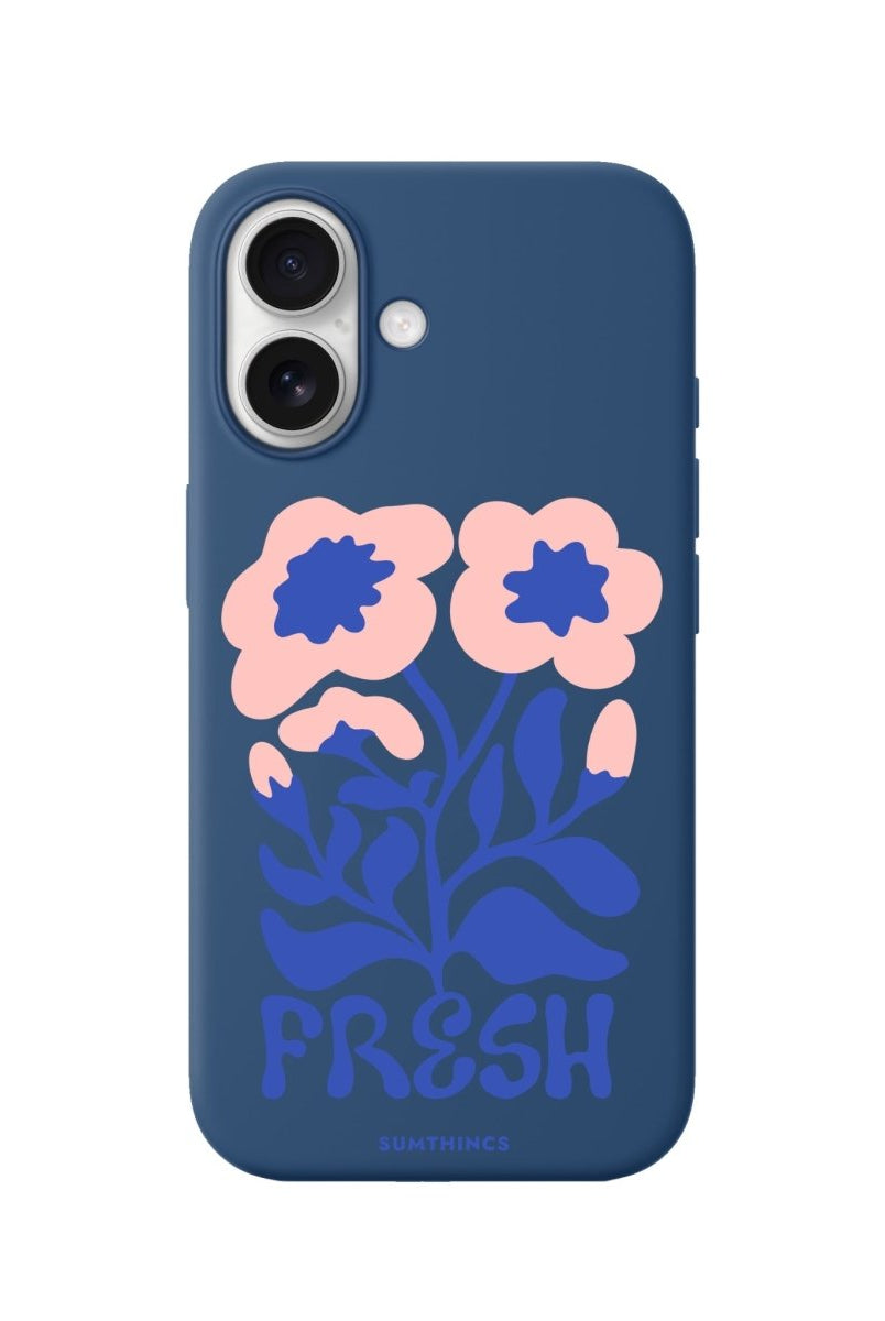 iPhone Fresh Flowers Premium Telefon Kılıfı Pasifik Mavi - Sumthincs
