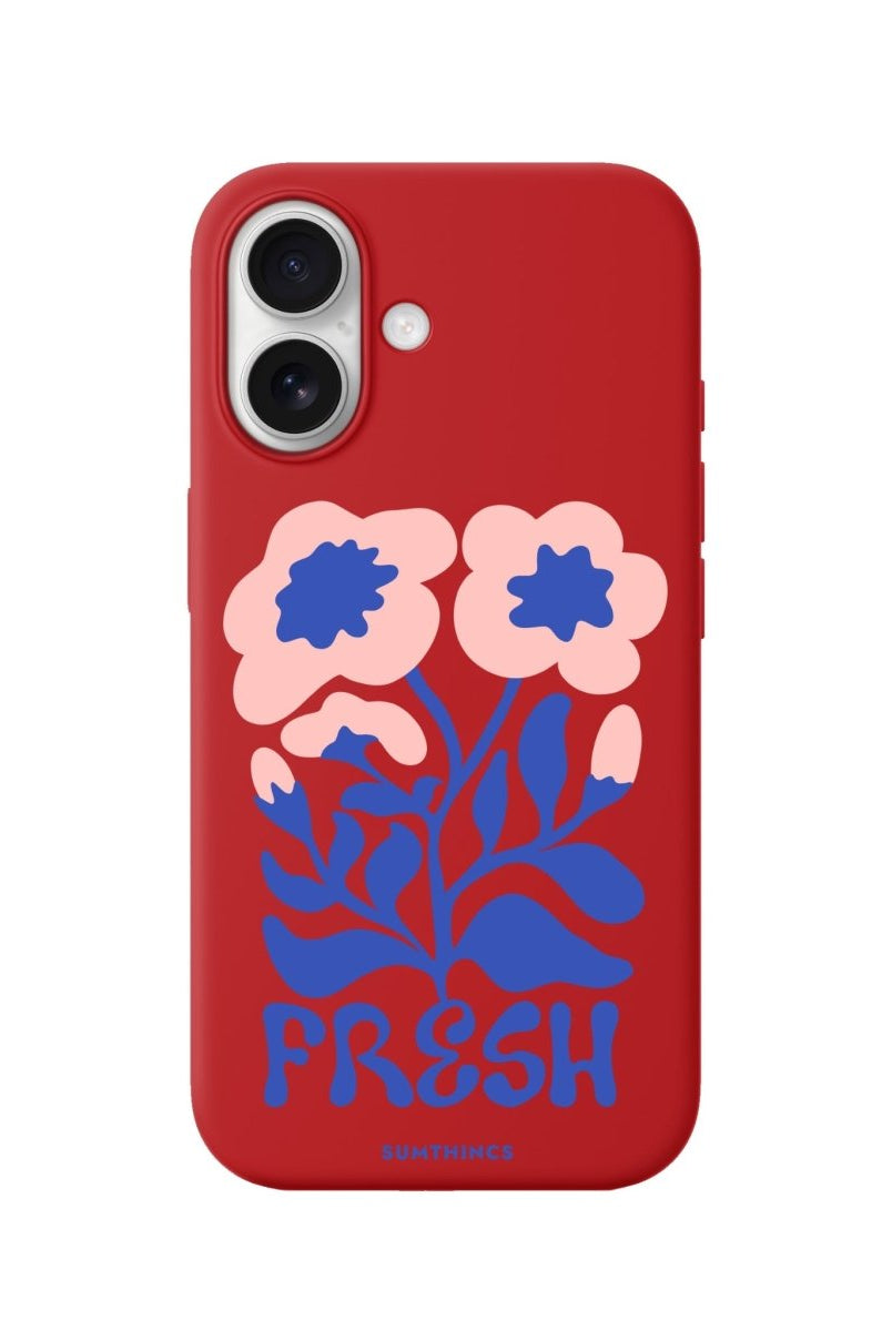 iPhone Fresh Flowers Premium Telefon Kılıfı Kırmızı - Sumthincs