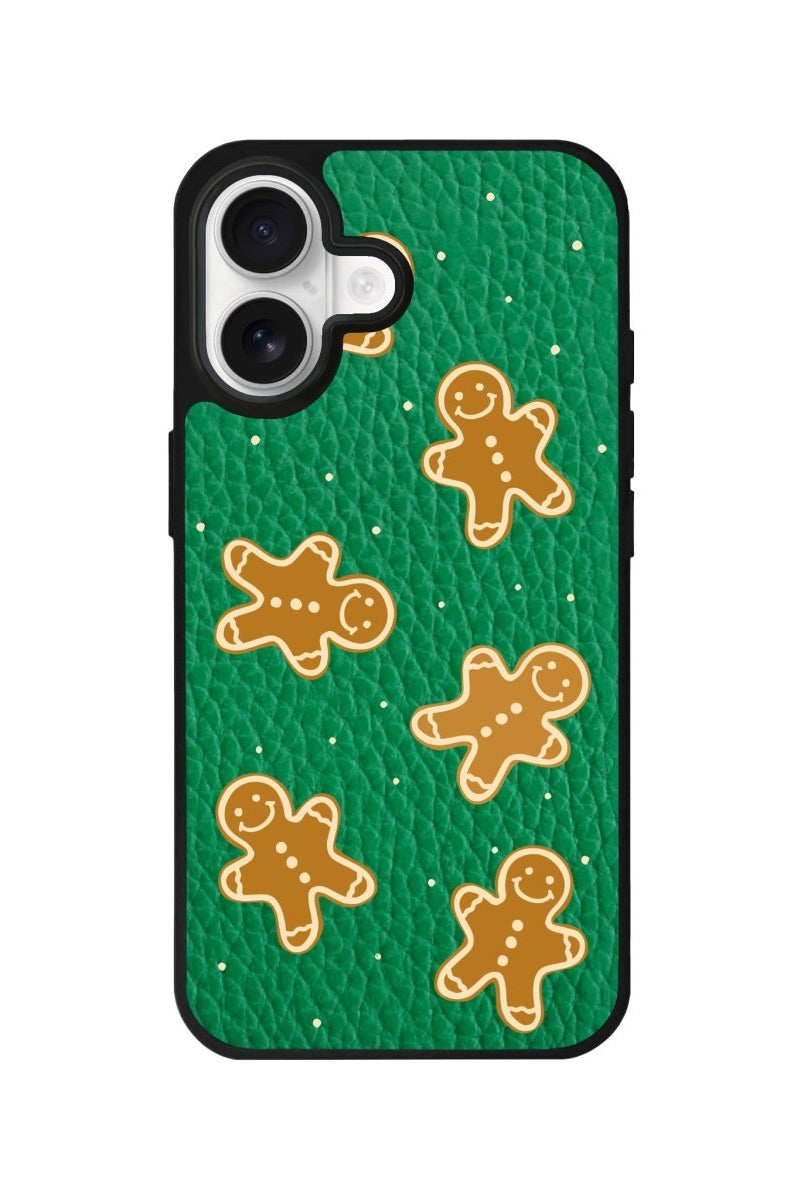 iPhone Gingerbread Man Leather Deri Telefon Kılıfı Yeşil - Sumthincs