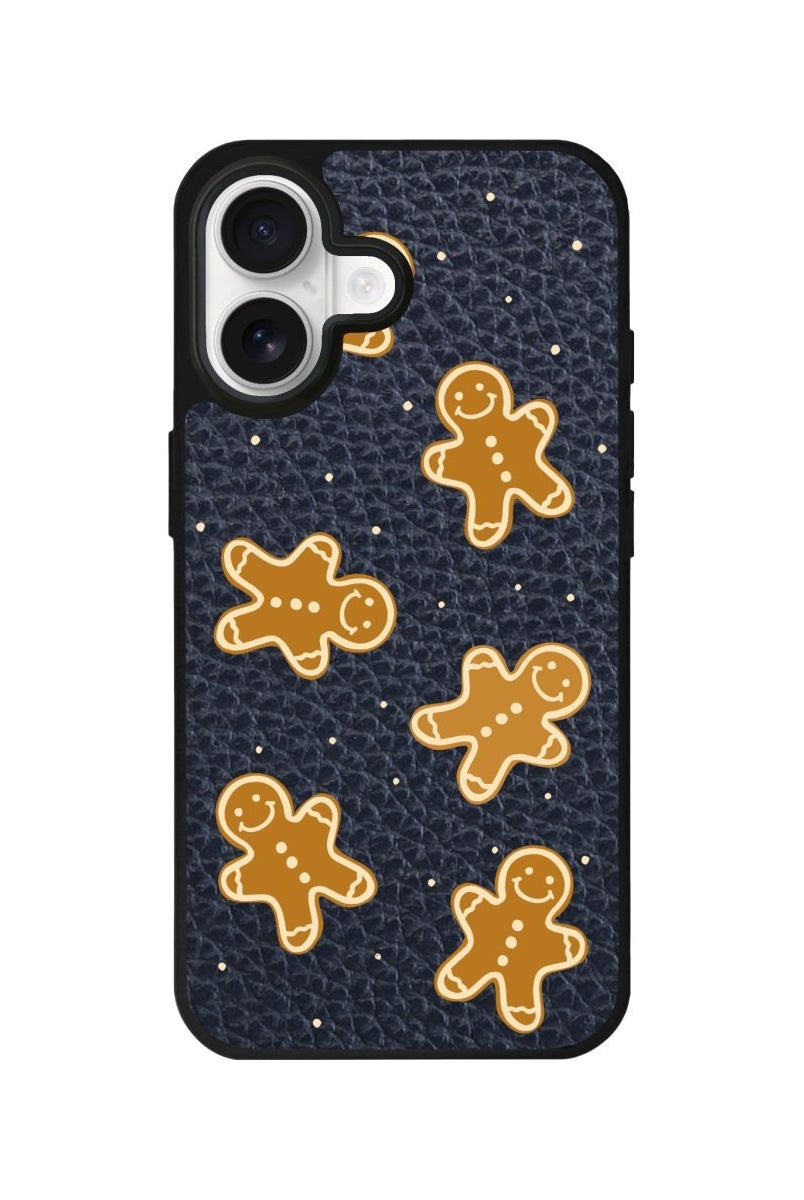 iPhone Gingerbread Man Leather Deri Telefon Kılıfı Pasifik Mavi - Sumthincs