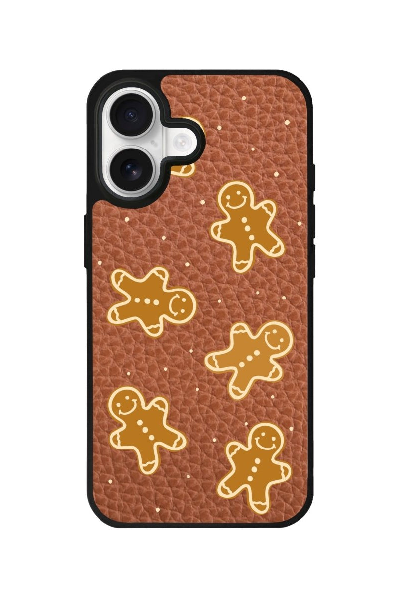iPhone Gingerbread Man Leather Deri Telefon Kılıfı Kahverengi - Sumthincs