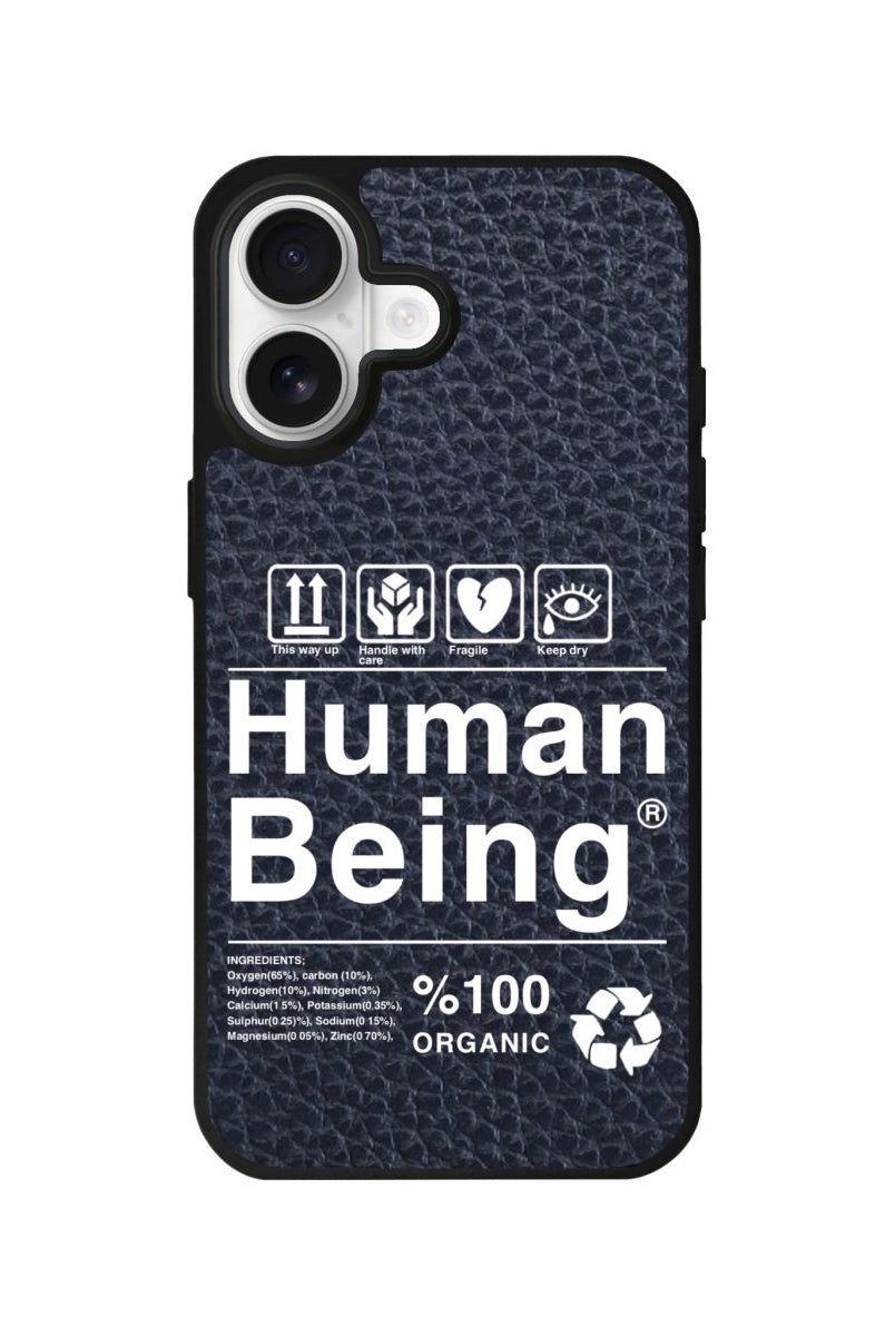 iPhone Human Being Leather Deri Telefon Kılıfı Pasifik Mavi - Sumthincs