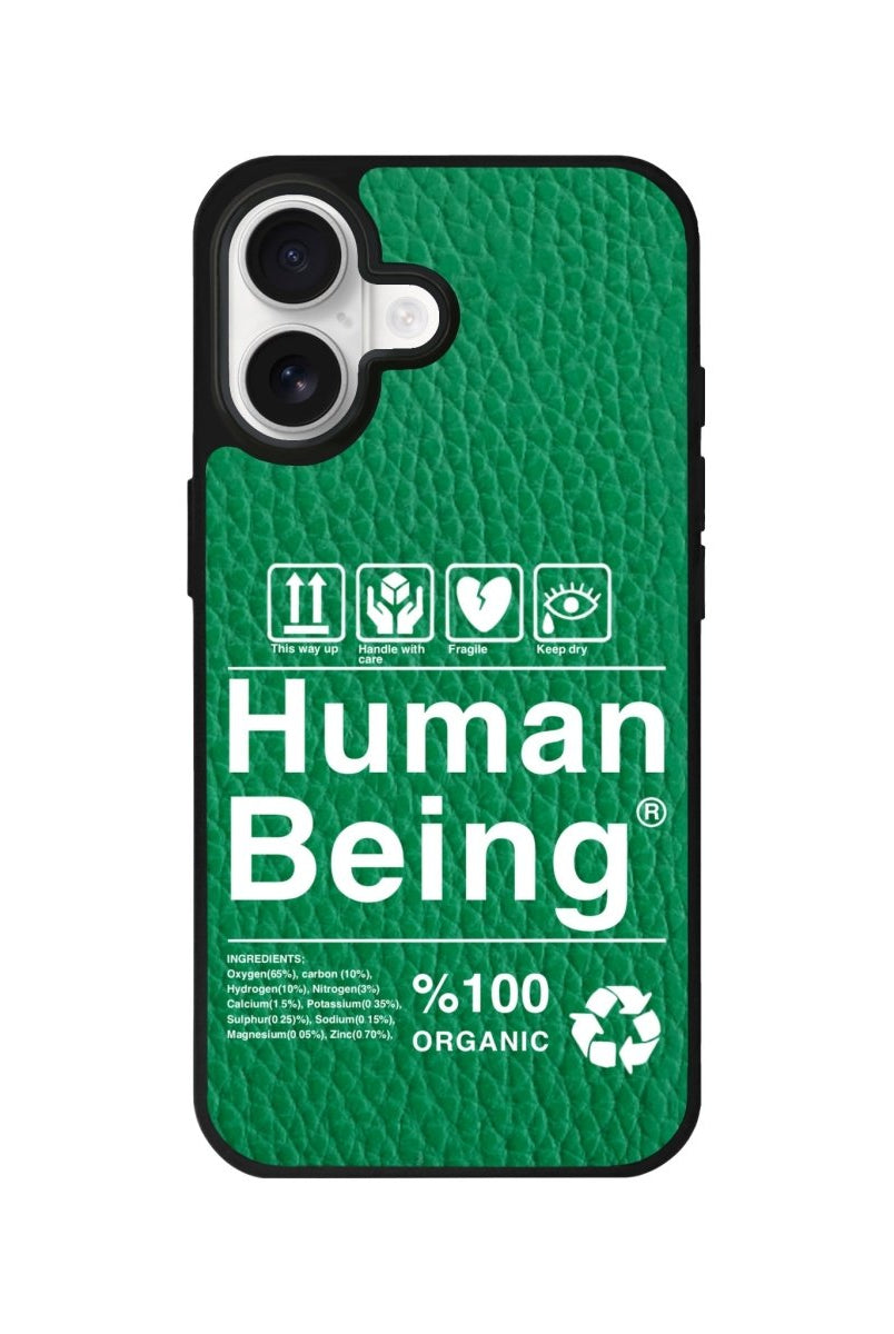iPhone Human Being Leather Deri Telefon Kılıfı Yeşil - Sumthincs