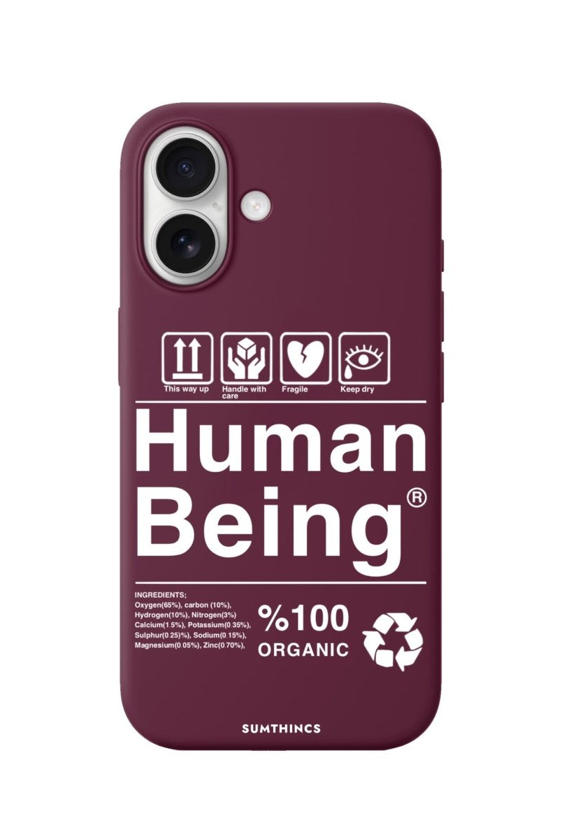 iPhone Human Being Premium Telefon Kılıfı Bordo - Sumthincs