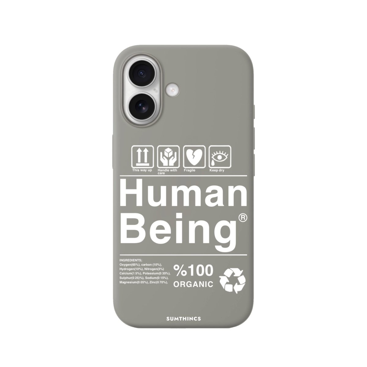 iPhone Human Being Premium Telefon Kılıfı Gri - Sumthincs