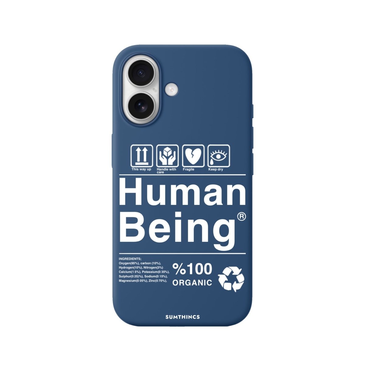 iPhone Human Being Premium Telefon Kılıfı Pasifik Mavi - Sumthincs