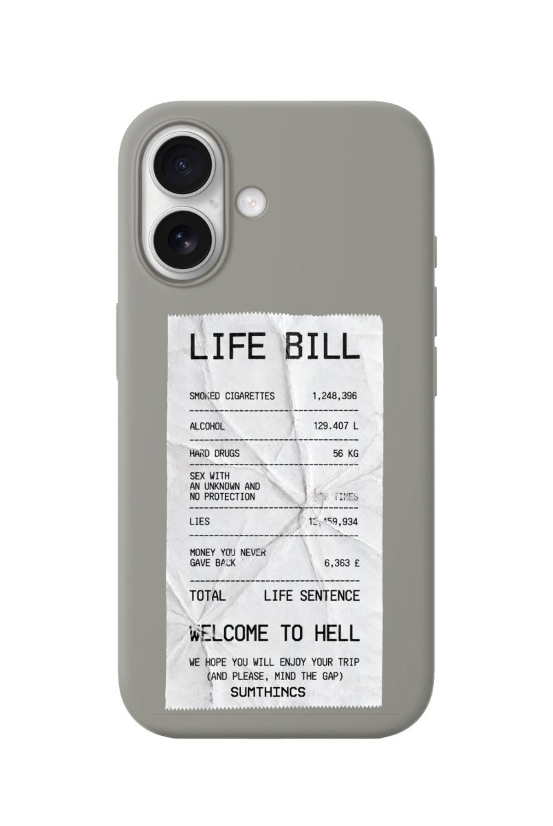 iPhone Life Bill Premium Telefon Kılıfı Gri - Sumthincs