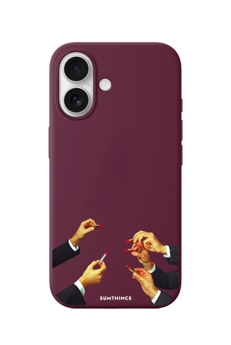 iPhone Lipstick Premium Telefon Kılıfı Bordo - Sumthincs