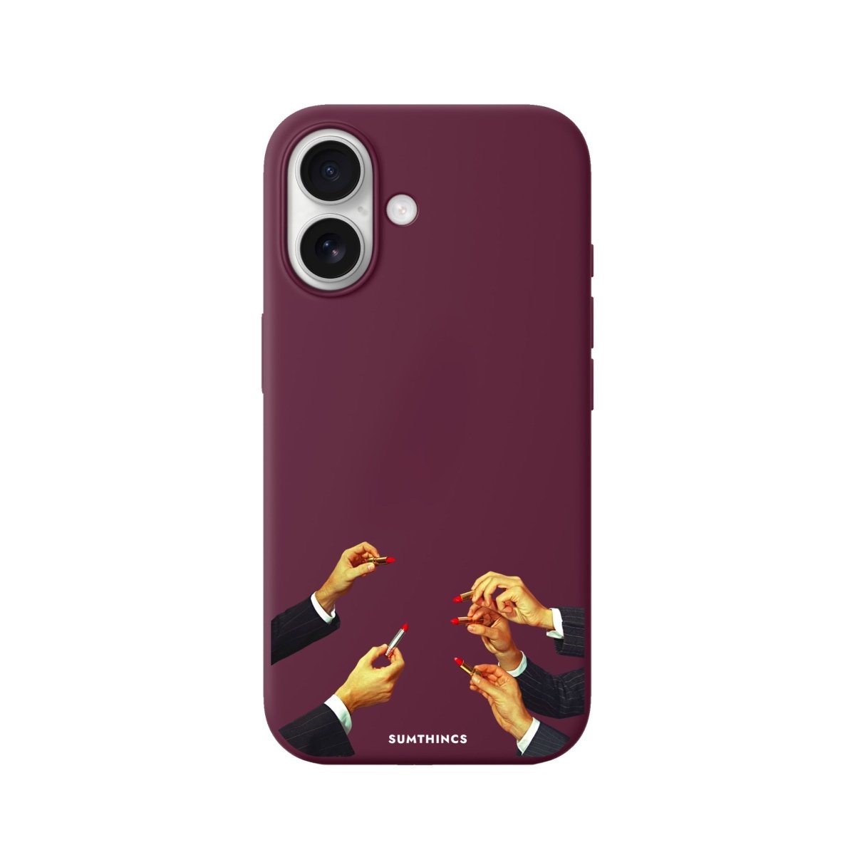 iPhone Lipstick Premium Telefon Kılıfı Bordo - Sumthincs